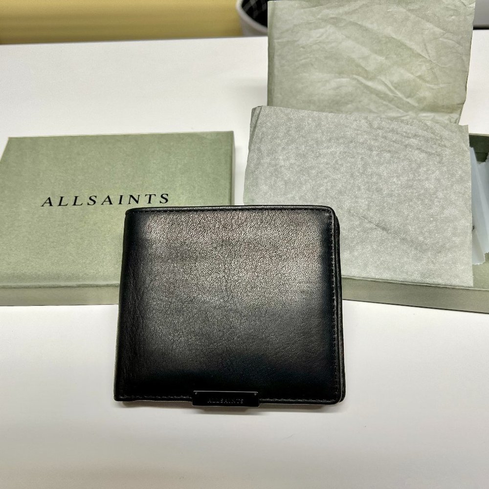 BRAND NEW All Saints Men's Blyth Leather Wallet - Black